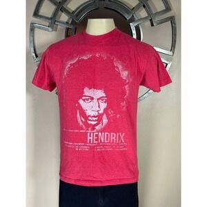 Hendrix Concert Tour T Shirt Red Graphic Tee